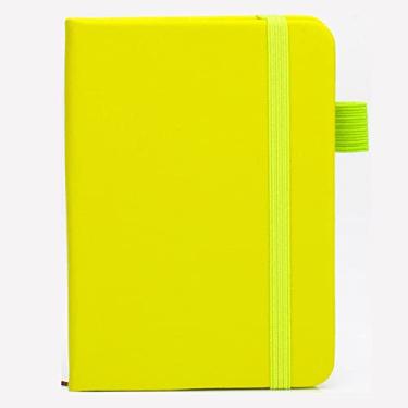 Imagem de A7 mini notebook portátil bloco de notas PU capa diário livro de palavras escrito à mão bloco de notas escritório estudante papelaria escolar, verde fluorescente