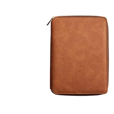 Imagem de A5 bolsa com zíper para notebook de folhas soltas notebook multifuncional a5 bolsa com zíper de folhas soltas planejador agenda bloco de notas artigos de papelaria, amarelo, 1 peça