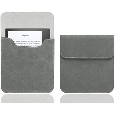 Imagem de Capa protetora de couro fosco para Kindle 11th, 10th; Kindle Paperwhite 5th 6th 7th 10th / Impermeável e à prova de poeira/Adsorção de fivela magnética