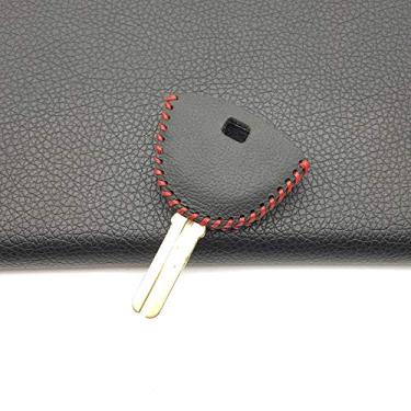 Imagem de CSHU Capa de couro para chave de carro capa chaveiro chaveiro bolsa, apto para BMW HP4 S1000RR S1000R F700GS motocicleta moto, preto