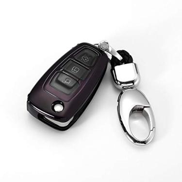 Imagem de CSHU 3 Botões Car Key Case Cover Chaveiro Ring Key Bag, apto para Ford Focus 2 3 MK3 ST RS Ecosport Fuga Escape Fiesta Fold Fey, 9