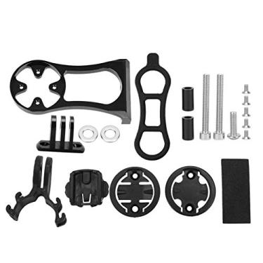 Imagem de VGEBY Suporte de extensão de bicicleta, suporte de computador de bicicleta de liga de alumínio acessório de ciclismo para ciclismo, música, câmera de tempo GPS (preto) bicicleta e suprimentos de reposição