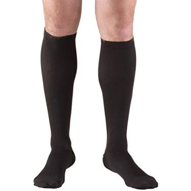 Imagem de Truform Meias de compressão, 30-40 mmHg, meias sociais masculinas, comprimento até o joelho acima da panturrilha, preto, GG