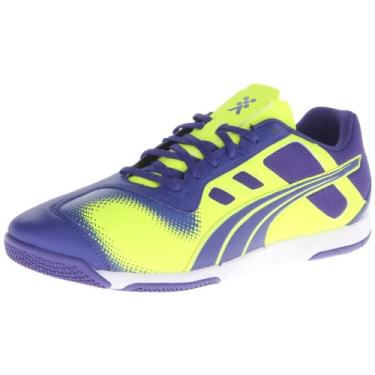 Imagem de PUMA Nevoa Lite Tênis de futebol masculino para ambientes internos, Espectro azul/amarelo fluorescente/branco, 8.5