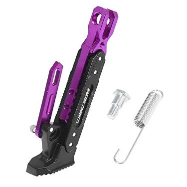 Imagem de Motoforti Suporte universal de liga de alumínio motocicleta suporte lateral ajustável suporte de pé suporte para estacionamento acessórios de motocicleta roxo