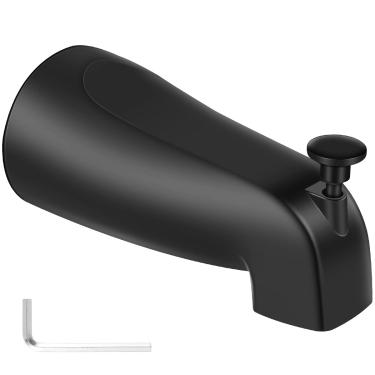 Imagem de AB1 Bico de banheira com desviador Slip Fit Liga de Zinco Torneira de Banheira Substituição Fácil Instalação Bico de Banheira Casa Hotel Acessórios de Banheiro para Tubo de Cobre de 1/2" AB1 (American Rules, Preto)