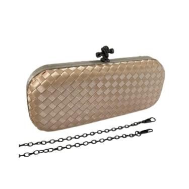 Imagem de Bolsa De Festa Clutch Tressê Cetim Inspired Bege G