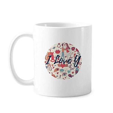 Imagem de Caneca de cerâmica para café com pintura de flores para casais Love Couple