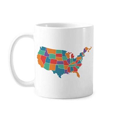 Imagem de Caneca com estampa de mapa dos Estados Unidos cerâmica xícara de porcelana de café