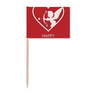 Imagem de Marcador de palito de dente White Angel Arrow para decoração de festa