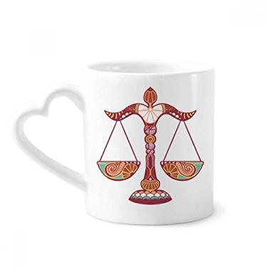 Imagem de Caneca com símbolo do zodíaco da constelação de Libra café cerâmica copo de coração de vidro