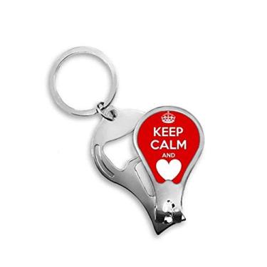 Imagem de Chaveiro abridor de cortador de unha vermelho Keep Calm and Love