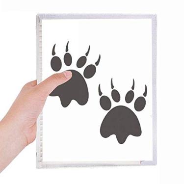 Imagem de Caderno com desenho de garra de animal simples com estampa de folha solta, recarregável, diário de papelaria