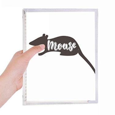 Imagem de Caderno de animais preto e branco para mouse diário de folhas soltas recarregável, artigos de papelaria