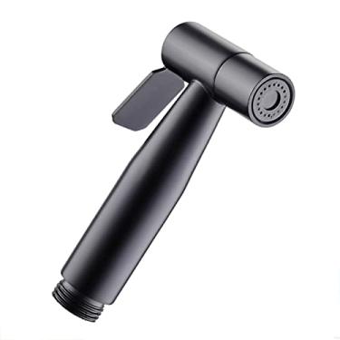 Imagem de LIDON Pulverizador de bidê de vaso sanitário pulverizador de fraldas de pano preto para pulverizador de vaso sanitário pulverizador de aço inoxidável cabeça de chuveiro de banheiro preto para limpeza de higiene pessoal, preto B (cor: preto A)