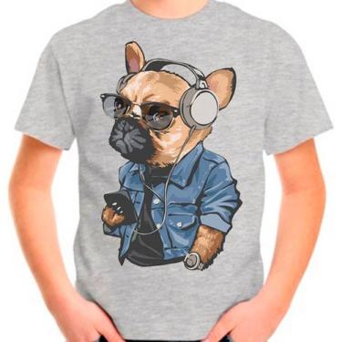 Imagem de Camiseta Buldogue Francês Pet Dog Cachorro Cinza Infantil01 - Design C