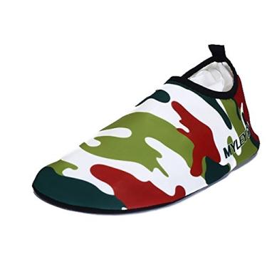 Imagem de Meias aquáticas para corrida e esportes aquáticos, praia, ioga, piscina, academia, camuflagem, Verde, 6.5(6-7)