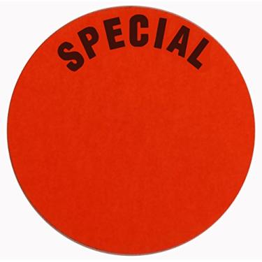 Imagem de Adesivos especiais, 3,8 cm redondo, vermelho fluorescente, 1000