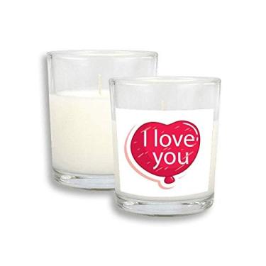 Imagem de Velas brancas de incenso perfumadas de vidro rosa I Love You Balloon