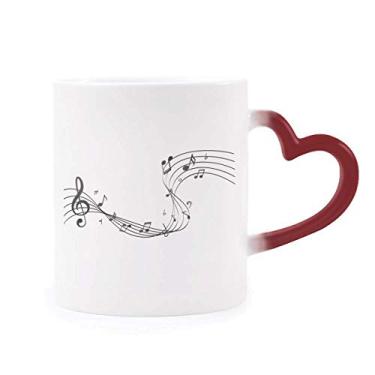 Imagem de Caneca azul sensível ao calor Dancg 5-le Staff copo de grés que muda de cor vermelha