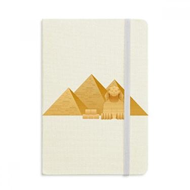 Imagem de Caderno com estampa de arte da pirâmide do Egito com estampa de esfinge, capa dura em tecido oficial diário clássico