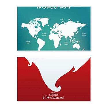 Imagem de Mapa-múndi Continent Distribution Contorno feriado feriado Feliz Natal Cartão de parabéns Mensagem de Natal
