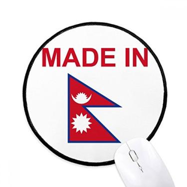 Imagem de Mousepads redondos feitos no Nepal Country Love com bordas costuradas pretas para presente de escritório