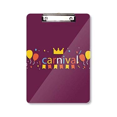 Imagem de Placa de suporte para prancheta Happy Carnival of Venice com coroa de balão A4