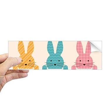 Imagem de DIYthinker Adesivo retangular de para-choque para notebook com tema de cultura de coelho fofo, tema de religião da Páscoa