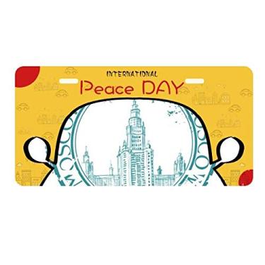 Imagem de DIYthinker Placa de carro Rússia Moscow Classic Country City Placa de carro Decoração Dia da Paz