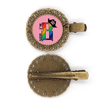 Imagem de Oito arco-íris chapéu pirata art deco, presente moderno grampo de cabelo para cabelo