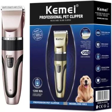 Imagem de Máquina de Tosar Animais Sem Fio Recarregável USB Bivolt - Kemei