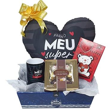 Imagem de Kit de presente com Caixa de Chocolate Ferrero Rocher Collection para namorado Almofada Caneca Para dia dos Namorados