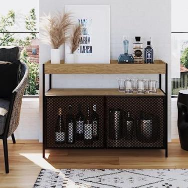 Imagem de Buffet Aparador Industrial 100cm 2 Portas York Artesano Hanover/preto