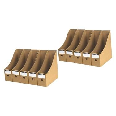 Imagem de Amosfun 10 Peças Montadas Para Compartimento Vertical Resistente Para Documentos Organizador De Revistas Classificado Em Kraft Livros Mesa Casa Suportes De Papelão Em Branco
