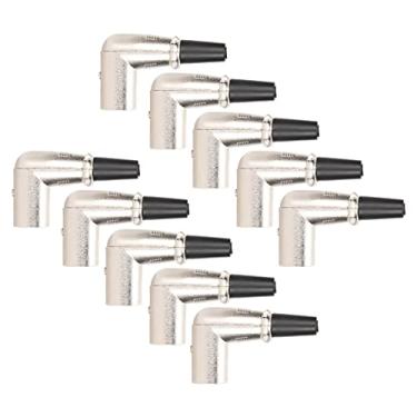 Imagem de DAUERHAFT Plugues macho XLR de 3 pinos, conector XLR de cotovelo profissional 10 peças sinal estável para cabo de microfone faça você mesmo