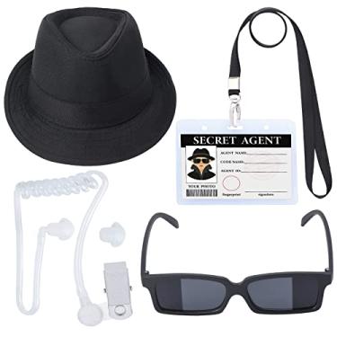 Imagem de Yewong Kit de dramatização de detetive infantil – Conjunto de brinquedos de espião – Equipamento de detetive para se vestir e fantasias infantis – Equipamento legal de dispositivo de espionagem de agente especial para crianças acessórios de detetive