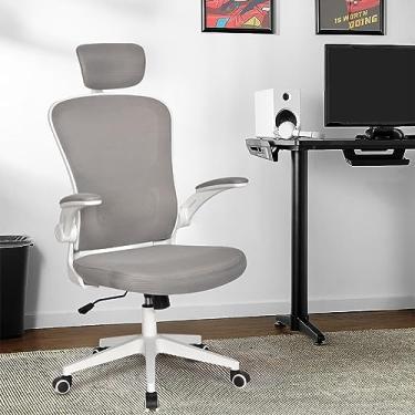 Imagem de Cadeira de escritório ergonômica com estofado de mesh (Cinza)