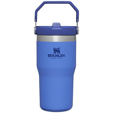 Imagem de Stanley Copo de canudo IceFlow Flip com alça de 590 ml | Tampa giratória e canudo dobrável | Garrafa de água resistente a vazamentos | Aço inoxidável isolado | Livre de BPA | Íris