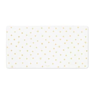 Imagem de Almofada de mesa decorativa, teclado e mouse pad de couro vegano, ponto dourado com escrita