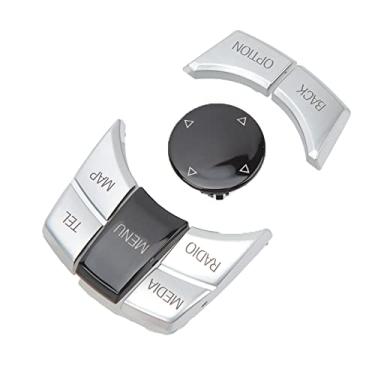Imagem de Botão Controlador de Mídia, Botão de Controle Multimídia ABS Fonte Sem Desbotamento Resistente a Arranhões Banhado a Prata 6 Peças Plug and Play para Chassi 1 3 5 Série F