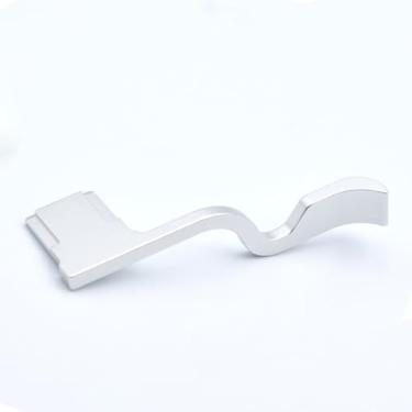 Imagem de Cabo de metal para câmera Hot Shoe Thumbs Up Grip compatível com Canon EOS R7/R8/R50/R6II Placa de liberação rápida (prata)