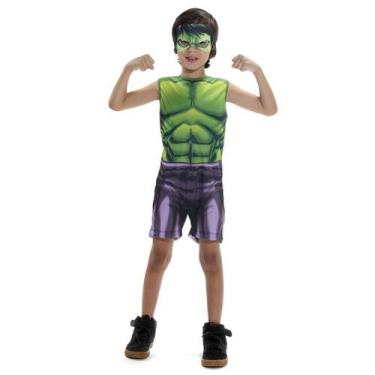 Imagem de Fantasia Hulk Infantil Regata Original Com Máscara - Vingadores - Marv