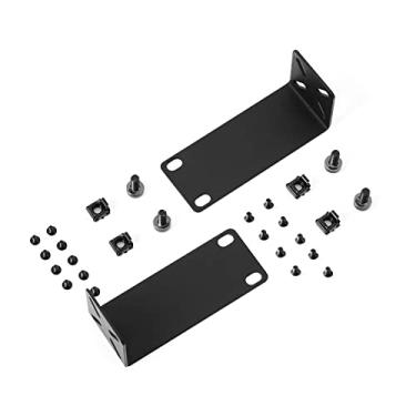 Imagem de MokerLink Kit de montagem em rack para interruptores de 26,9 cm, distância de furo ajustável de 14 a 30 mm, suporte de equipamento de 10,6 cm de largura a 19, compatível com Netgear, Cisco, HP,