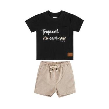 Imagem de Conjunto Tropical Com Camiseta E Bermuda Para Bebê Menino Quimby