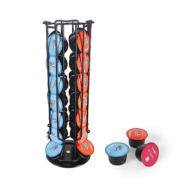 Imagem de SYSYLY Carrossel de suporte de cápsulas de café compatível com Starbucks Verismo, Lavazza Blue, CBTL, K-fee, Tchibo Cafissimo, Caffitaly, suporte organizador de armazenamento de cápsulas de café