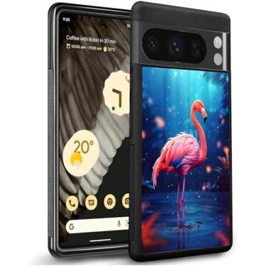 Imagem de Capa de telefone para Google Pixel 8 8 Pro 7 7 Pro 6 6a 6 Pro 5 5a 4 4a 4XL 3 3 XL 2 2 XL 4G/5G com design Flamingo-aa472 moldura preta de borracha fina à prova de choque/948 (Color : Flamingoaa473)