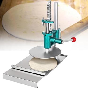 Imagem de Prensa de pizza doméstica de aço inoxidável, máquina de prensa manual de massa, folha de chapati de massa comercial, 14-22 cm Vários tamanhos para pizza, tortilla, dosa, 17 cm