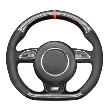 Imagem de MEWANT Capa de volante de carro em fibra de carbono e camurça para Audi A5 / A7 / RS 5 / RS 7/ S3 / S4 / S5 / S6 / S7
