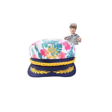 Imagem de YCHRLSO Chapéus de marinheiro de iate - Chapéus de capitão - Boné bordado de flores rosa boné ajustável para homens e mulheres, Prata, 6
